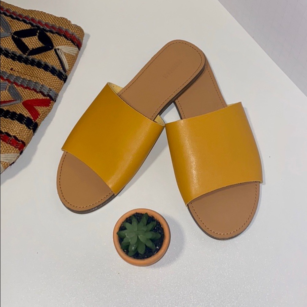 Forever 21 Mustard Yellow Slides
